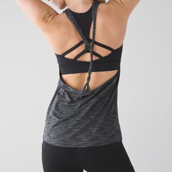 lululemon athletica Tops - Lululemon Twist and Toil Tank Heathered Black